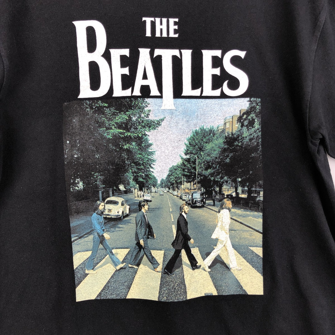 THE BEATLES Band T-shirt, Men's L size cotton black type Vintage Second Hand