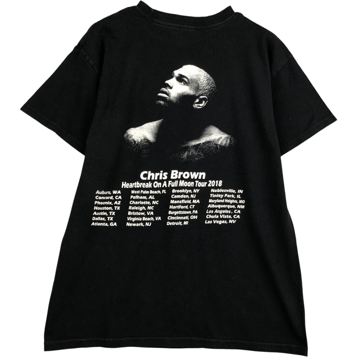 Chris Brown Rap T-shirt, Men's Size Medium cotton black type Vintage Second Hand