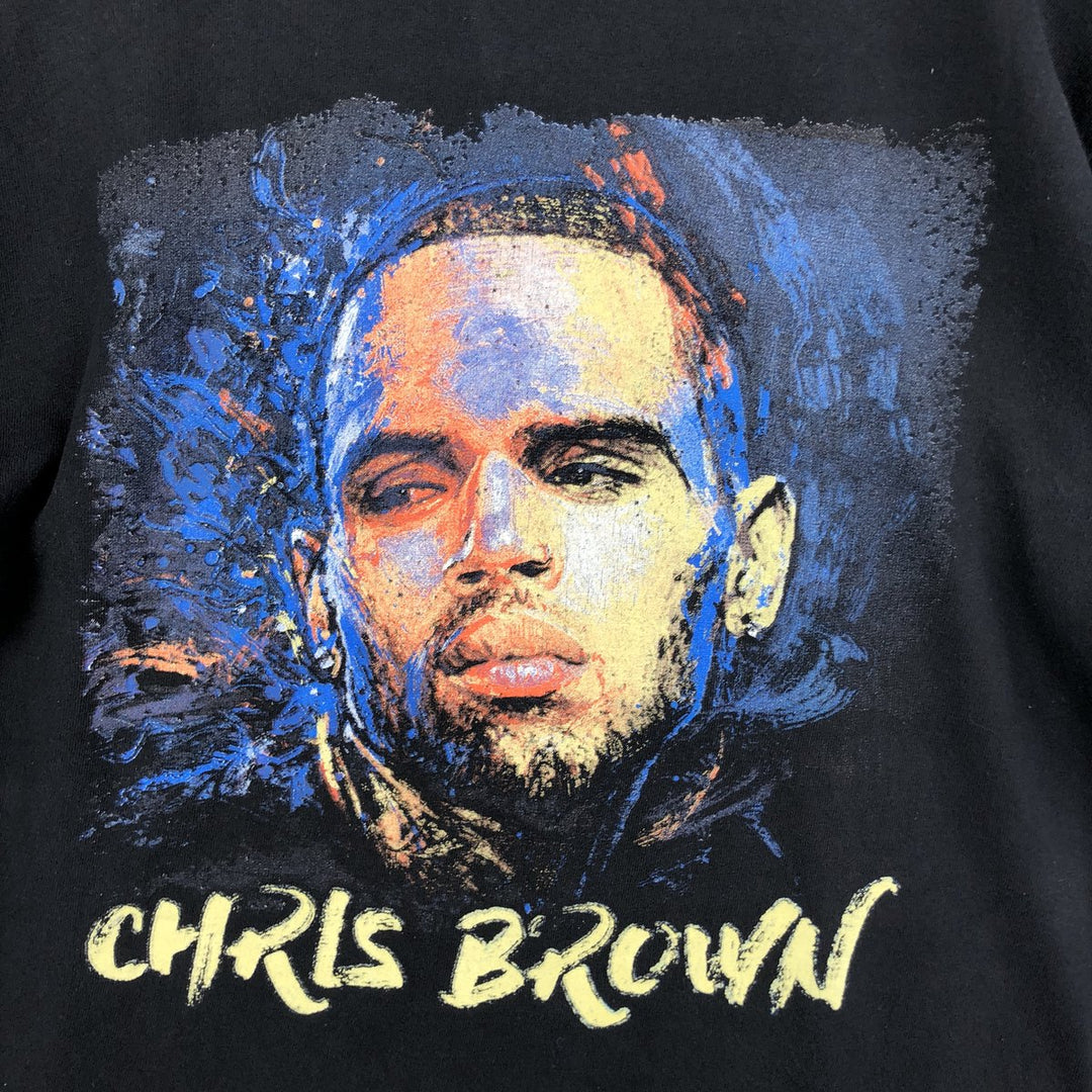 Chris Brown Rap T-shirt, Men's Size Medium cotton black type Vintage Second Hand