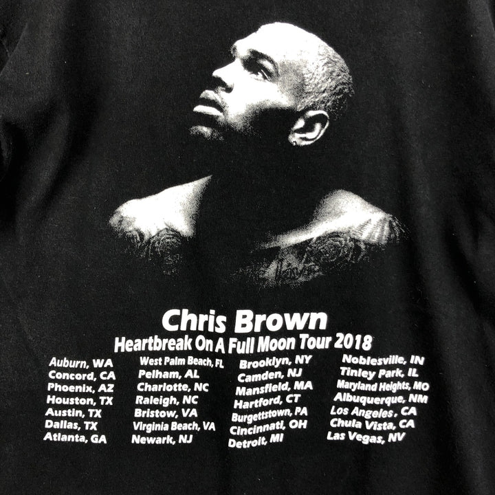 Chris Brown Rap T-shirt, Men's Size Medium cotton black type Vintage Second Hand