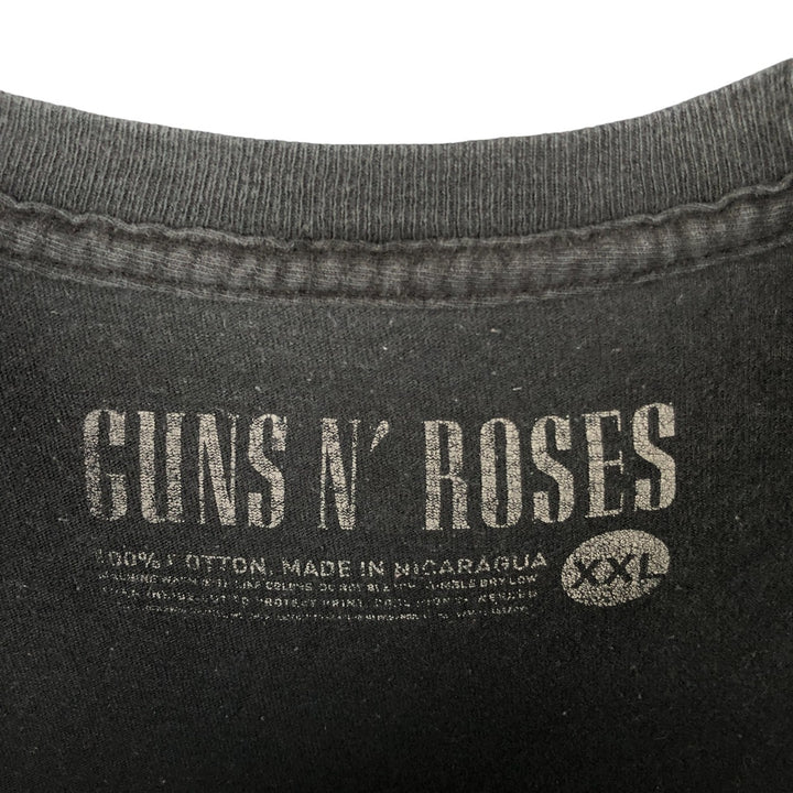 GUNS N' ROSES Skull Pattern Band T-shirt, Band Tee, Men's XXL cotton black type Vintage Second Hand