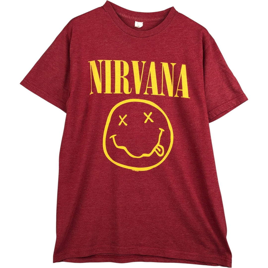NIRVANA Nirvana Band T-shirt, Band T, Men's S size cotton red type Vintage Second Hand