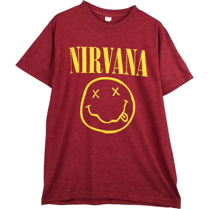 NIRVANA Nirvana Band T-shirt, Band T, Men's S size cotton red type Vintage Second Hand