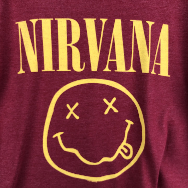 NIRVANA Nirvana Band T-shirt, Band T, Men's S size cotton red type Vintage Second Hand