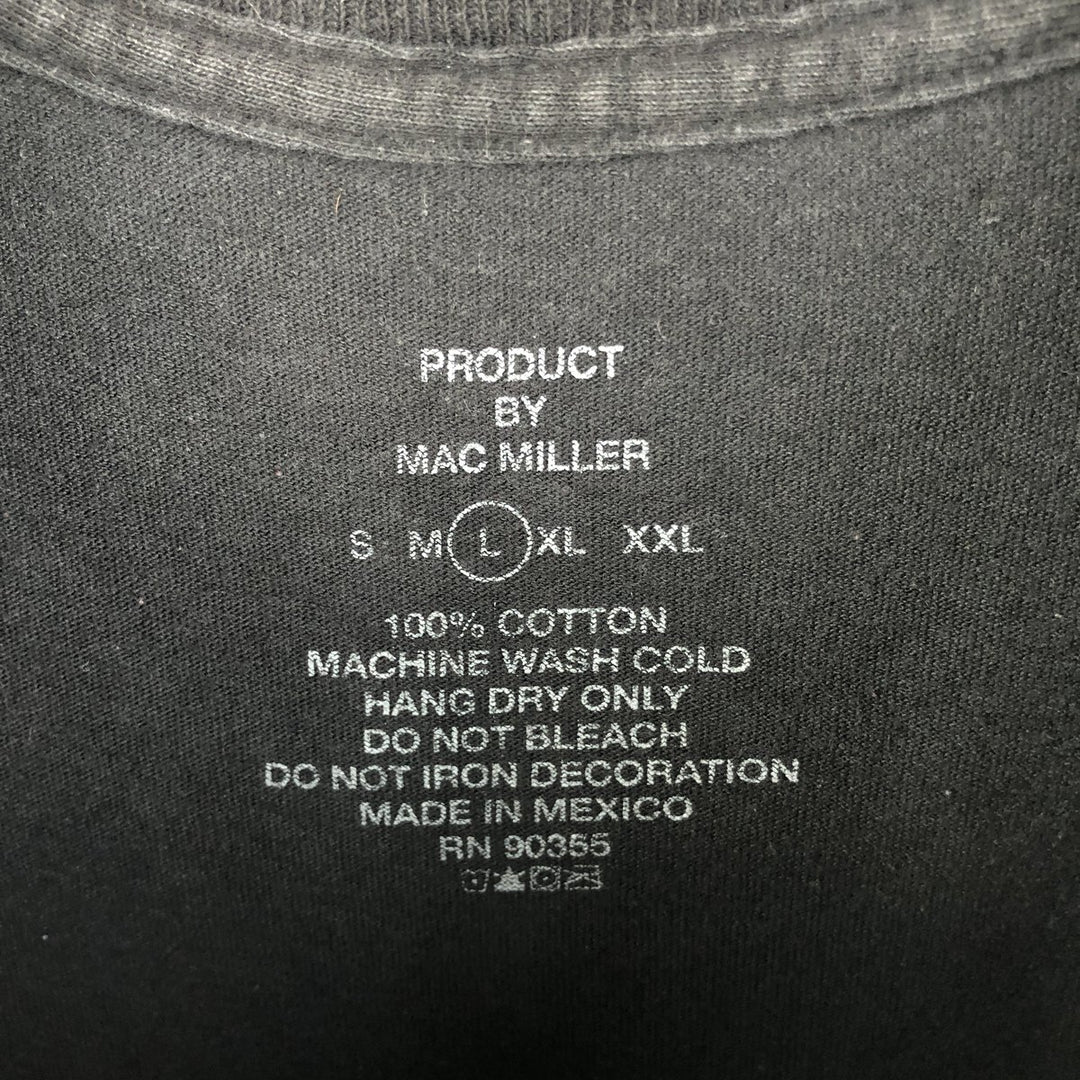 MAC MILLER Rap T-shirt, Men's Size L cotton black type Vintage Second Hand