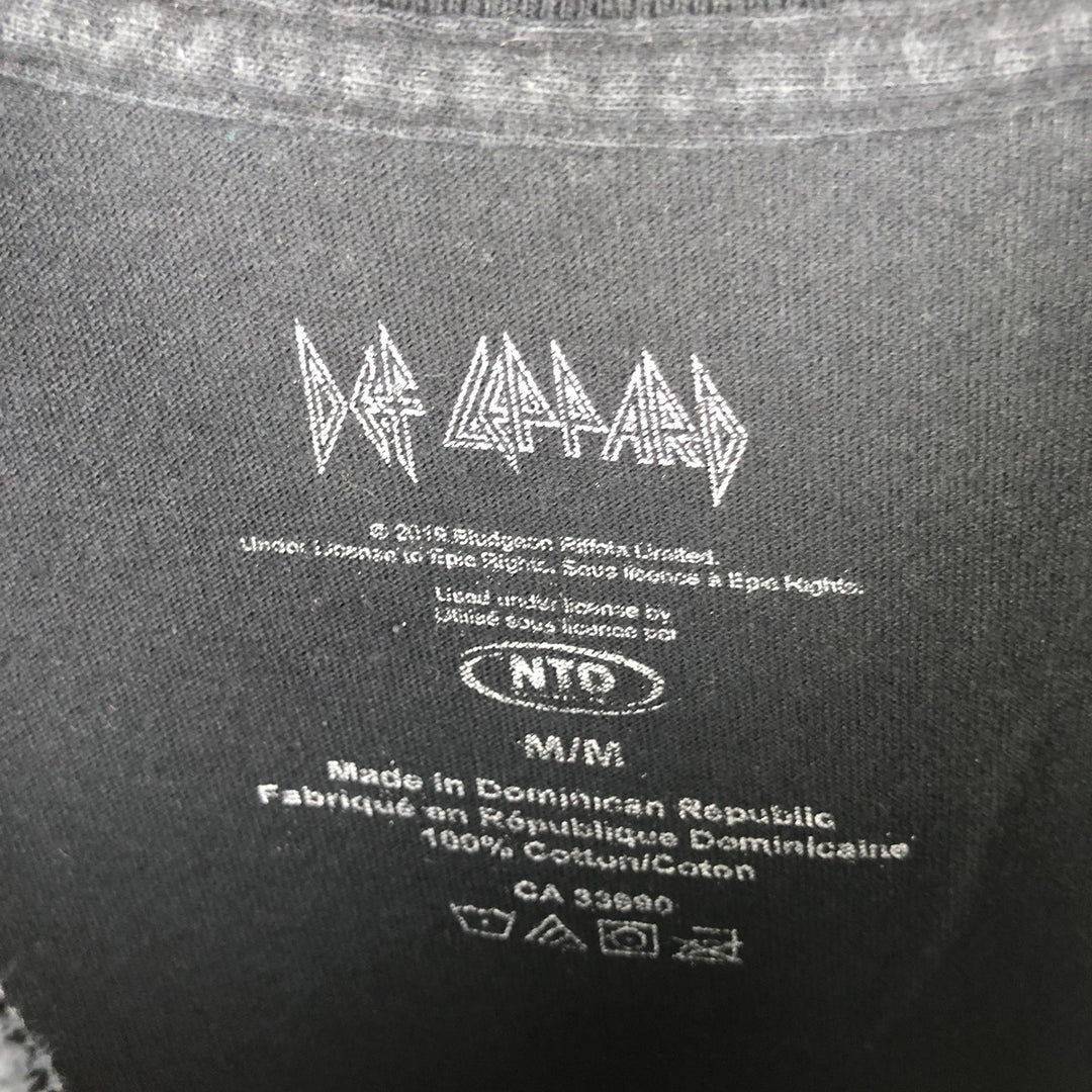 DEF LEPPARD Def Leppard Band T-shirt Band T Men's M size cotton black type Vintage Second Hand