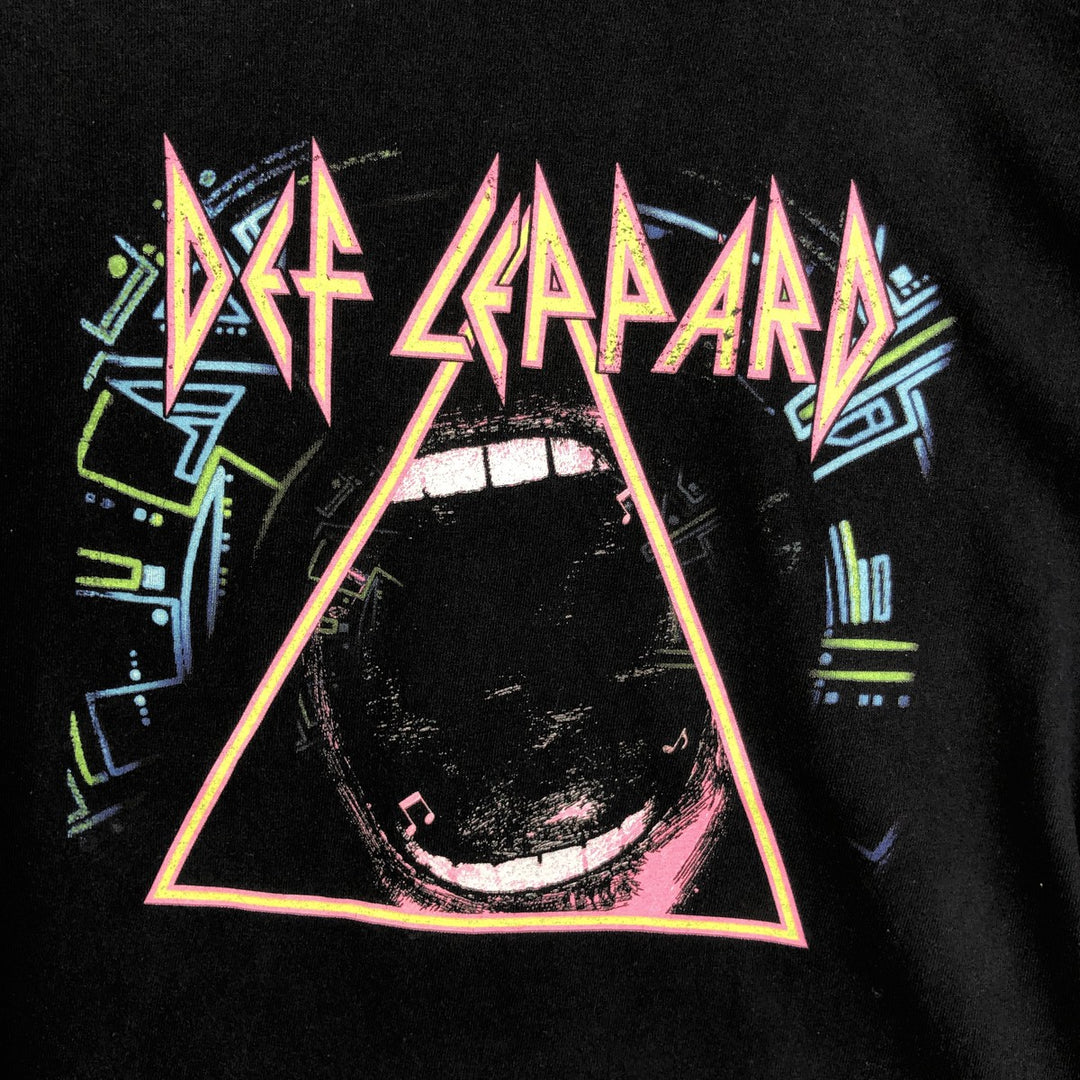 DEF LEPPARD Def Leppard Band T-shirt Band T Men's M size cotton black type Vintage Second Hand