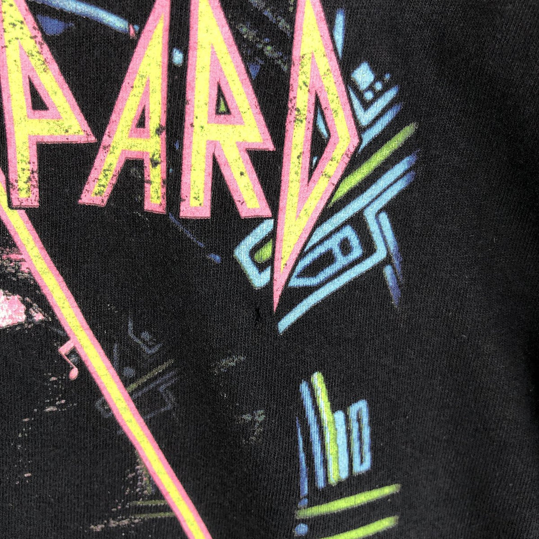 DEF LEPPARD Def Leppard Band T-shirt Band T Men's M size cotton black type Vintage Second Hand