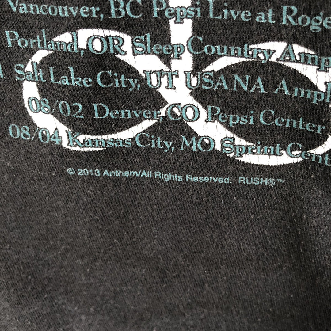 M AND O RUSH Band T-Shirt, Men's Size L cotton black type Vintage Second Hand