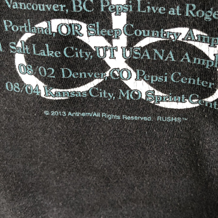 M AND O RUSH Band T-Shirt, Men's Size L cotton black type Vintage Second Hand