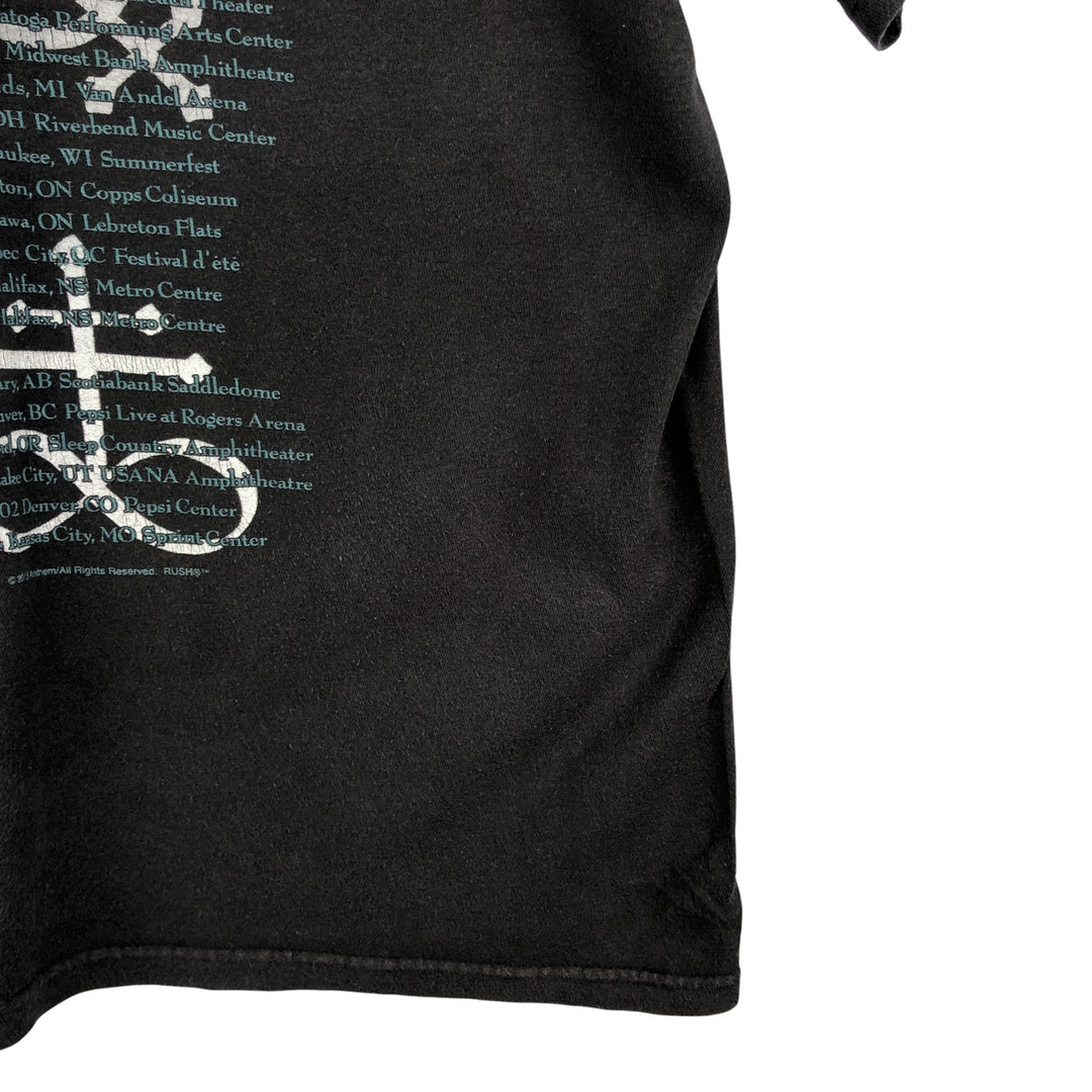 M AND O RUSH Band T-Shirt, Men's Size L cotton black type Vintage Second Hand