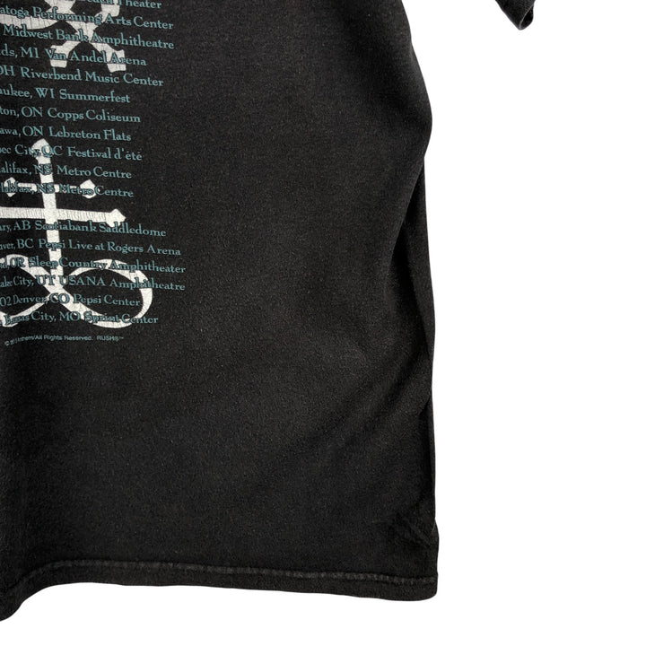 M AND O RUSH Band T-Shirt, Men's Size L cotton black type Vintage Second Hand