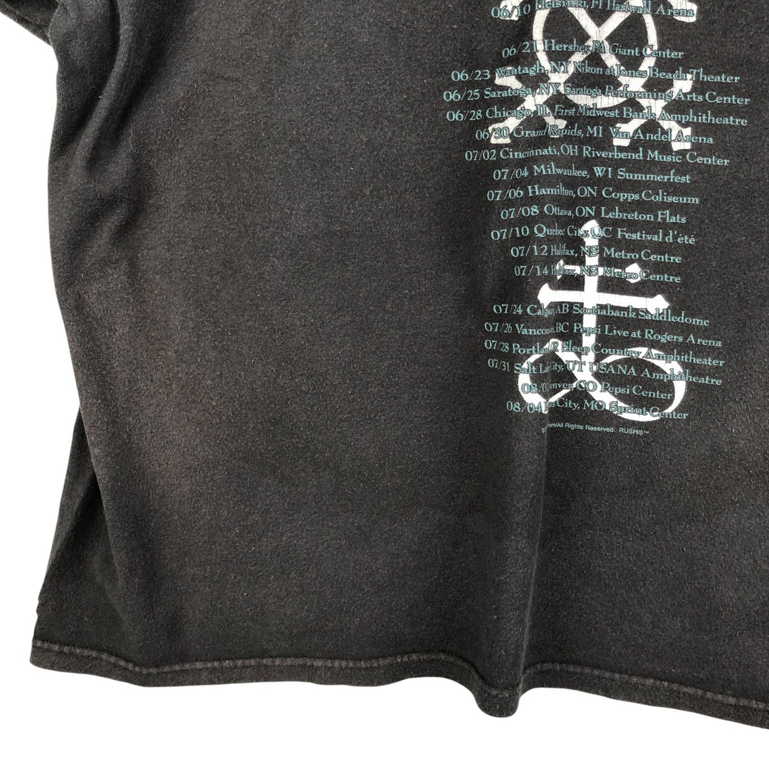 M AND O RUSH Band T-Shirt, Men's Size L cotton black type Vintage Second Hand