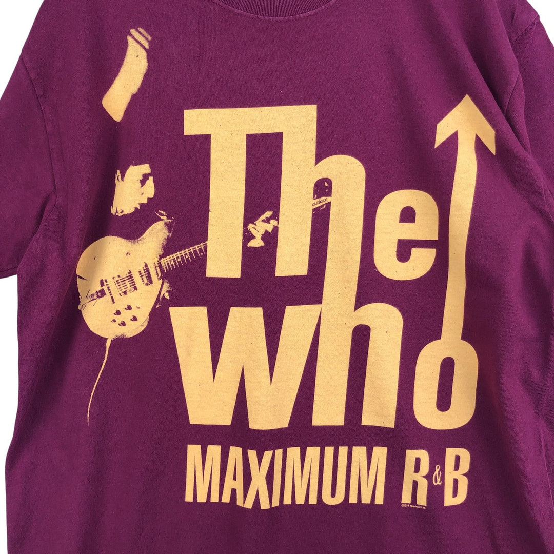 THE WHO Band T-shirt, Men's L size unclear Red type red-purple Vintage Second Hand