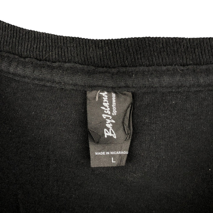 BAYISLAND GUNS N' ROSES Skull Pattern Band T-Shirt, Men's Size L cotton black type Vintage Second Hand