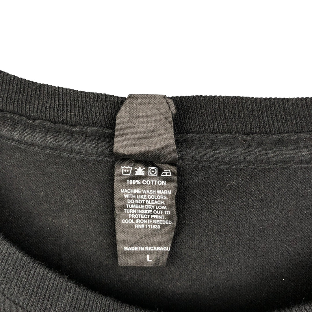 BAYISLAND GUNS N' ROSES Skull Pattern Band T-Shirt, Men's Size L cotton black type Vintage Second Hand