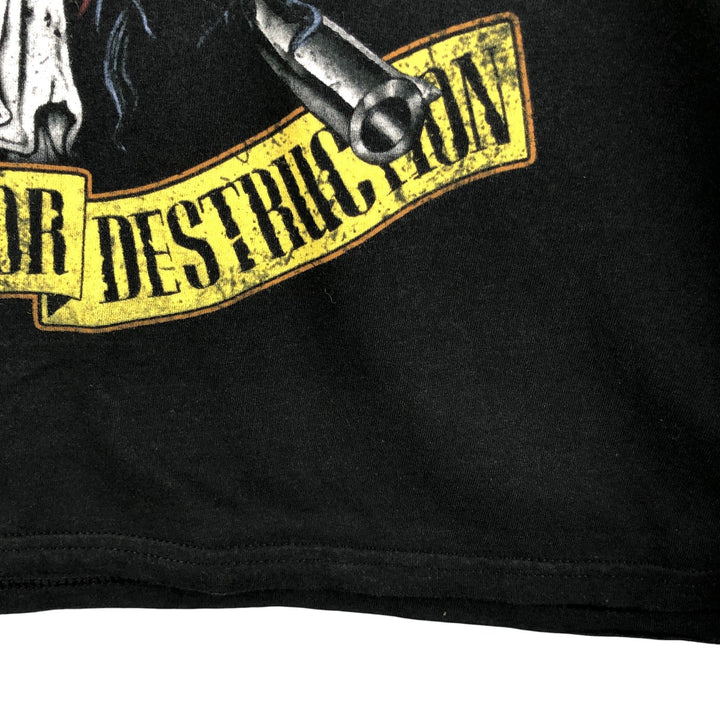 BAYISLAND GUNS N' ROSES Skull Pattern Band T-Shirt, Men's Size L cotton black type Vintage Second Hand