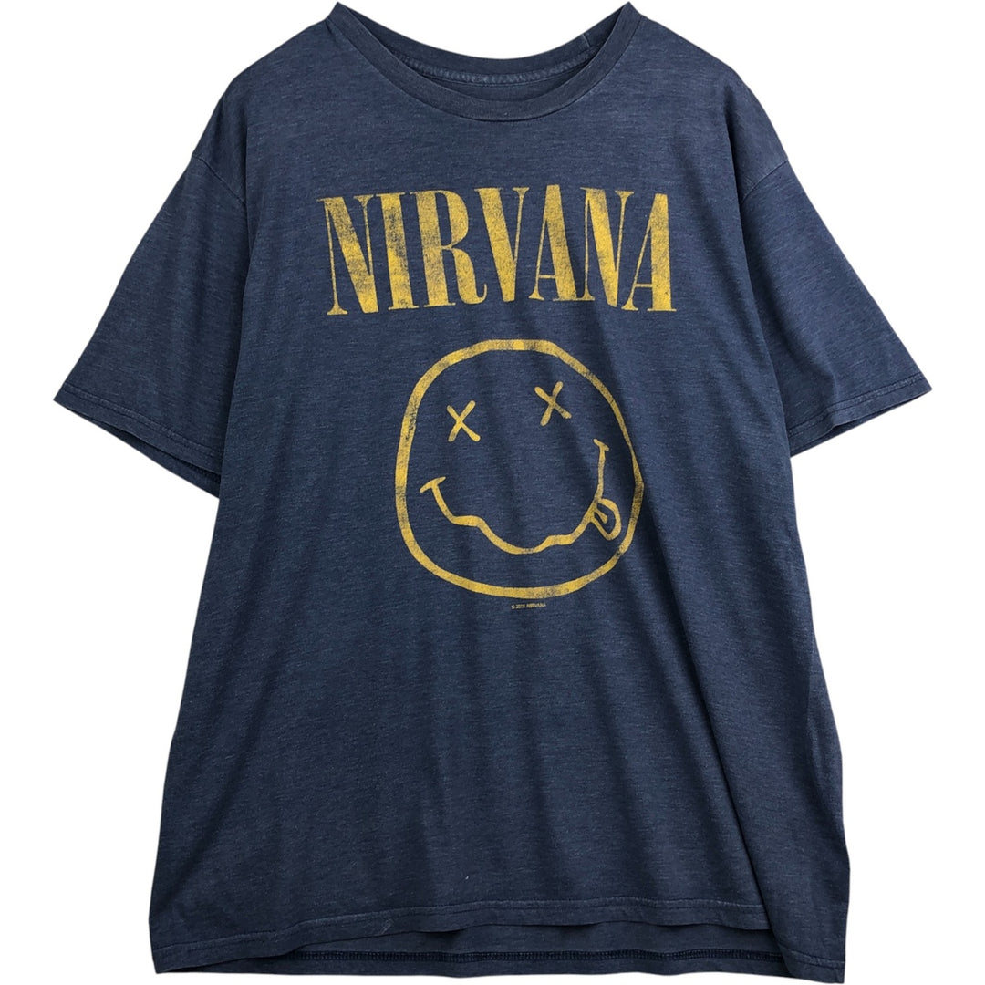NIRVANA Nirvana Band T-shirt, Band T, Men's XXL cotton Purple type blue-purple Vintage Second Hand