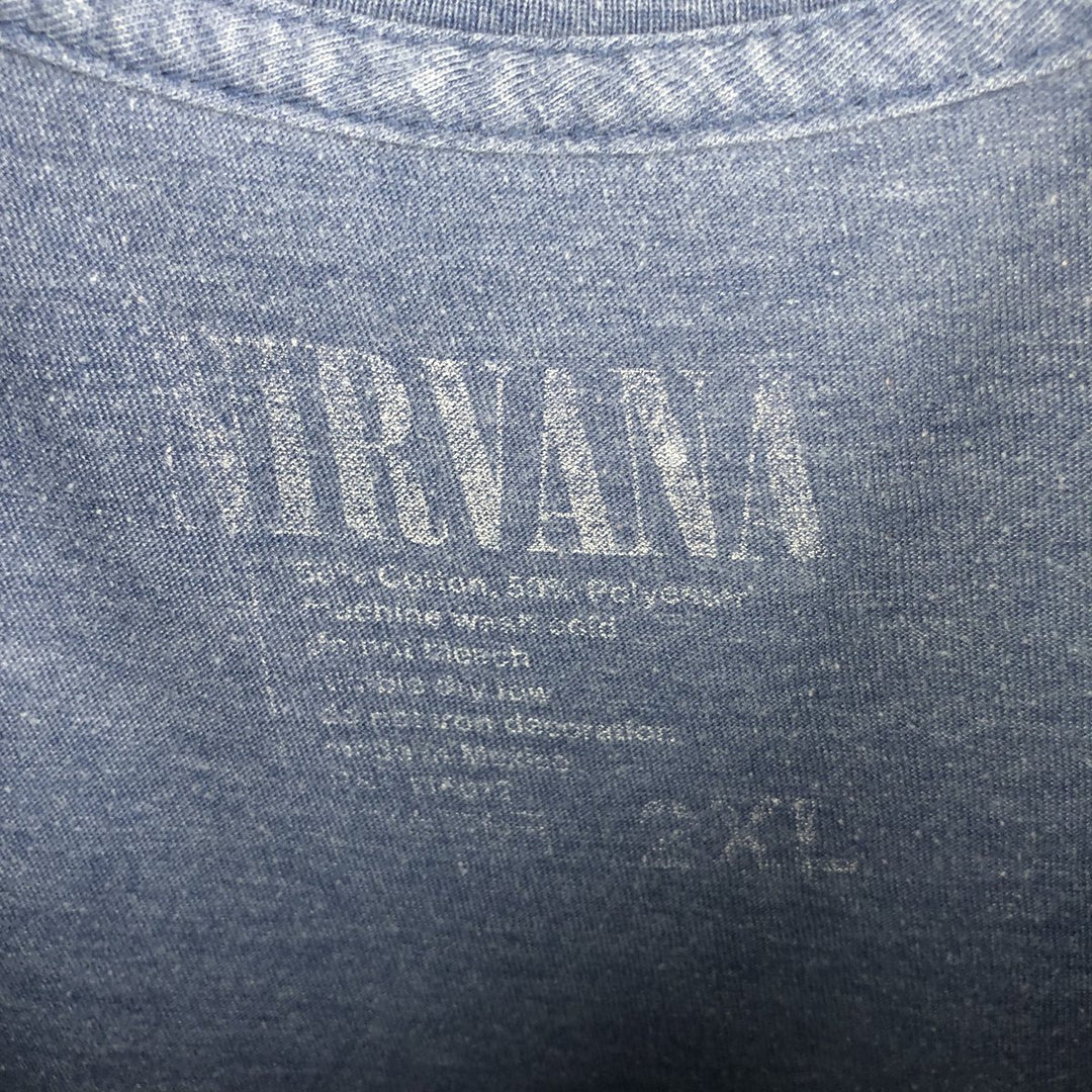 NIRVANA Nirvana Band T-shirt, Band T, Men's XXL cotton Purple type blue-purple Vintage Second Hand