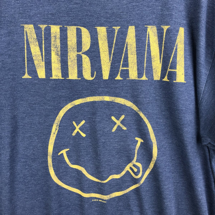 NIRVANA Nirvana Band T-shirt, Band T, Men's XXL cotton Purple type blue-purple Vintage Second Hand