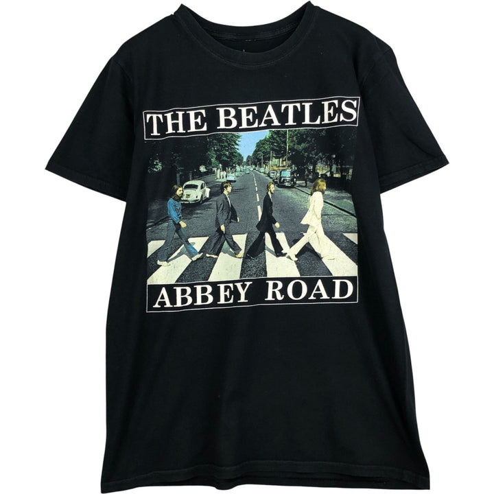 THE BEATLES Band T-shirt, Men's M size cotton black type Vintage Second Hand