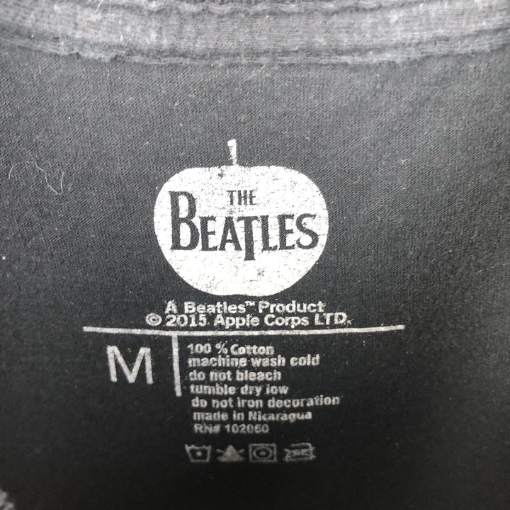 THE BEATLES Band T-shirt, Men's M size cotton black type Vintage Second Hand