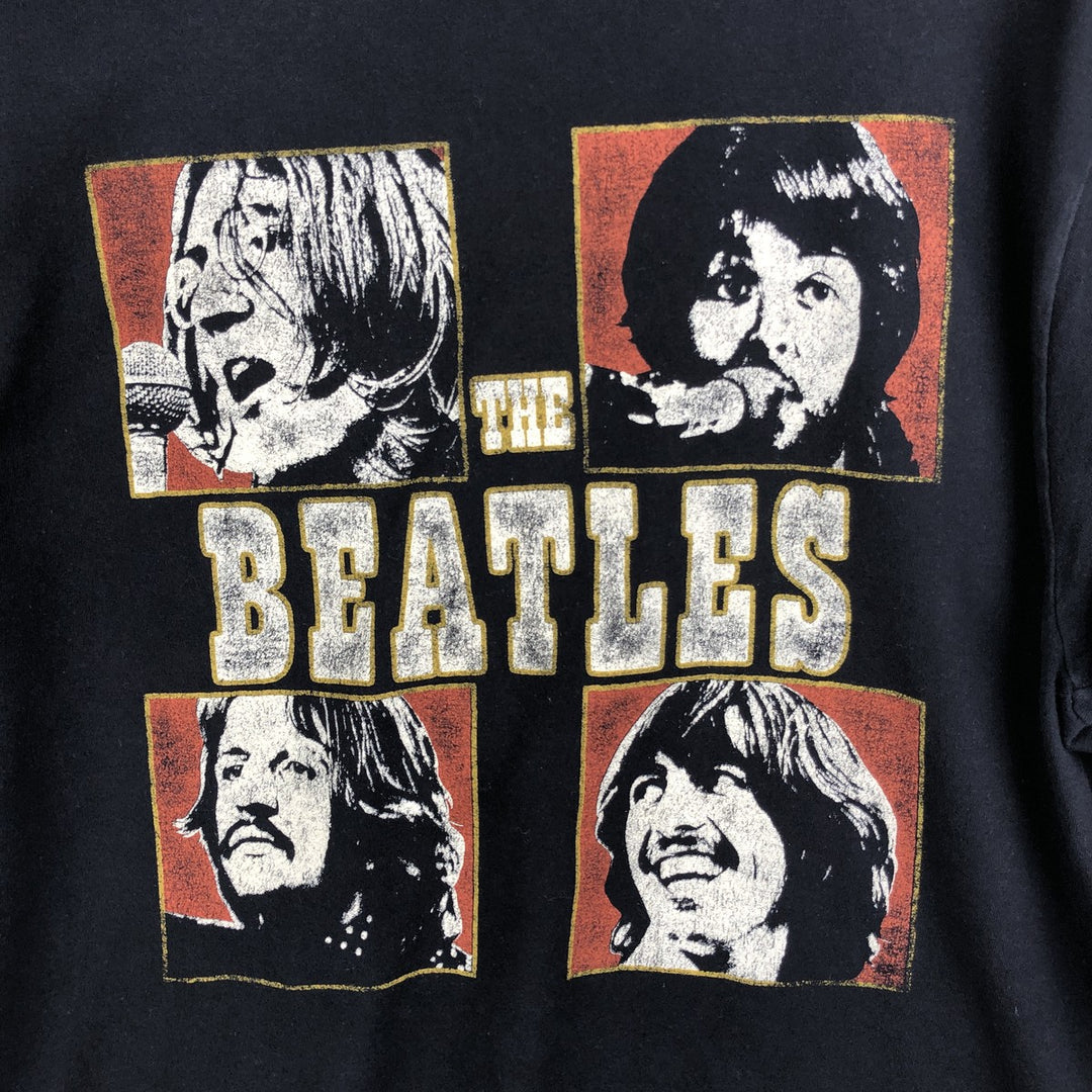 THE BEATLES Band T-shirt, Men's L size cotton black type Vintage Second Hand