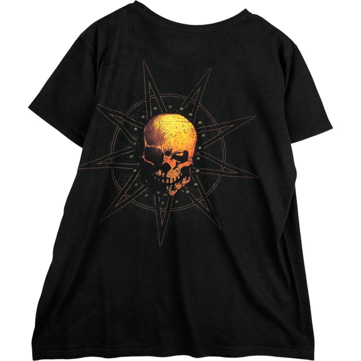 BAYISLAND SLIPKNOT Skull Pattern Band T-Shirt, Men's XL cotton black type Vintage Second Hand