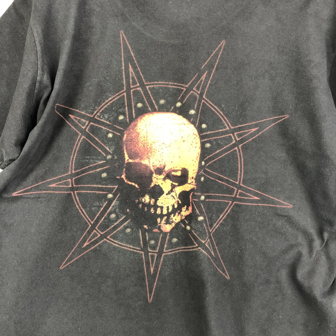 BAYISLAND SLIPKNOT Skull Pattern Band T-Shirt, Men's XL cotton black type Vintage Second Hand