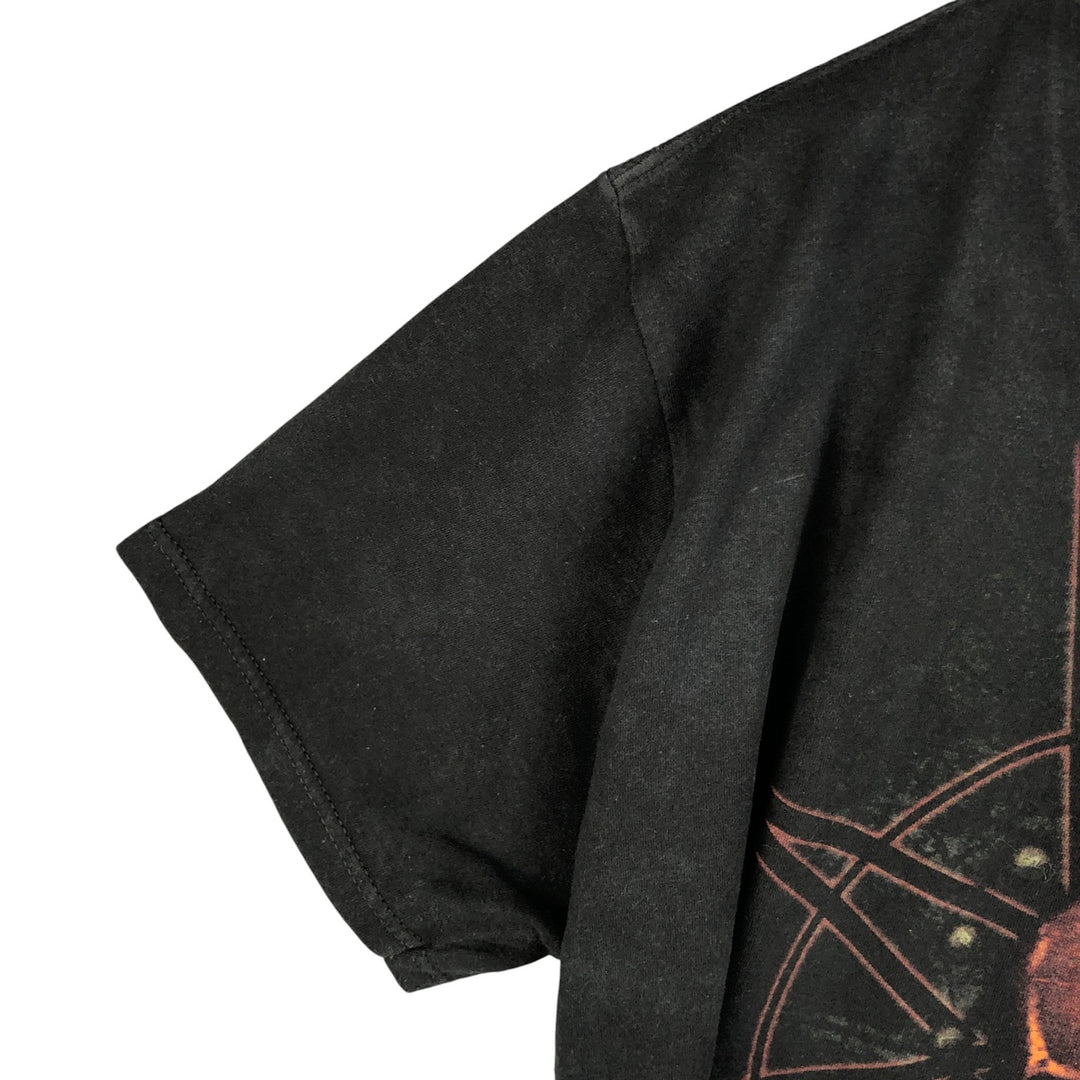 BAYISLAND SLIPKNOT Skull Pattern Band T-Shirt, Men's XL cotton black type Vintage Second Hand