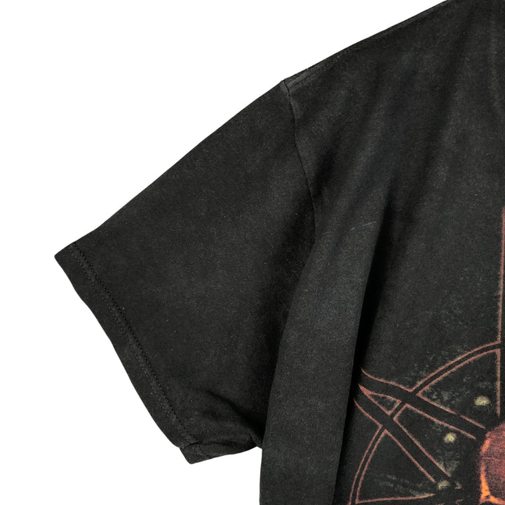 BAYISLAND SLIPKNOT Skull Pattern Band T-Shirt, Men's XL cotton black type Vintage Second Hand