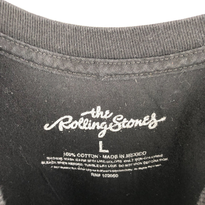 The Rolling Stones Band T-shirt, Band T, Men's L size cotton black type Vintage Second Hand