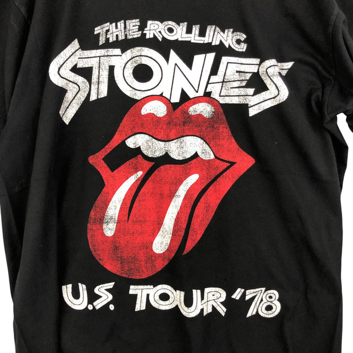 The Rolling Stones Band T-shirt, Band T, Men's L size cotton black type Vintage Second Hand