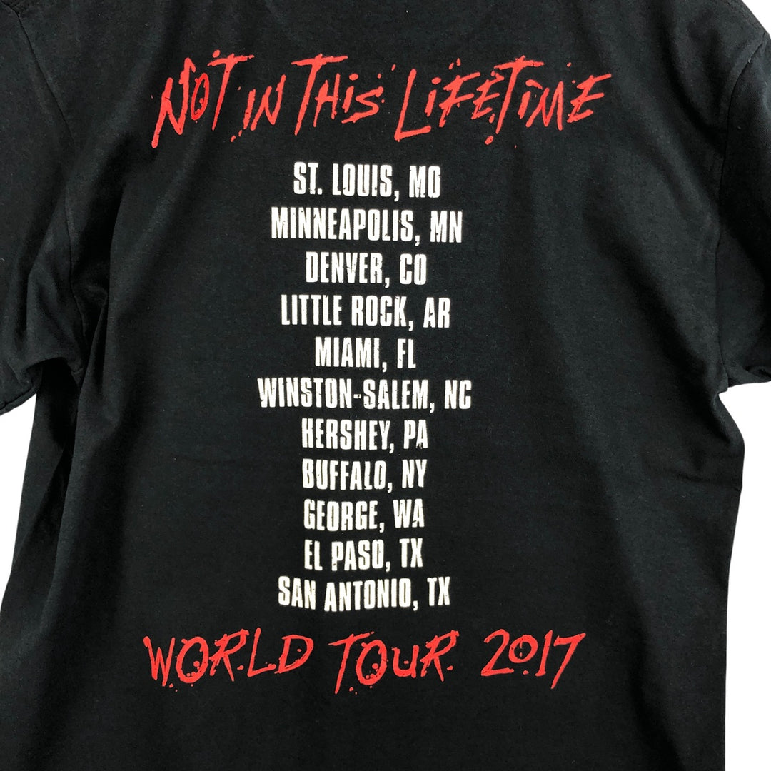 GUNS N' ROSES Skull Pattern Band T-shirt, Band Tee, Men's L size cotton black type Vintage Second Hand