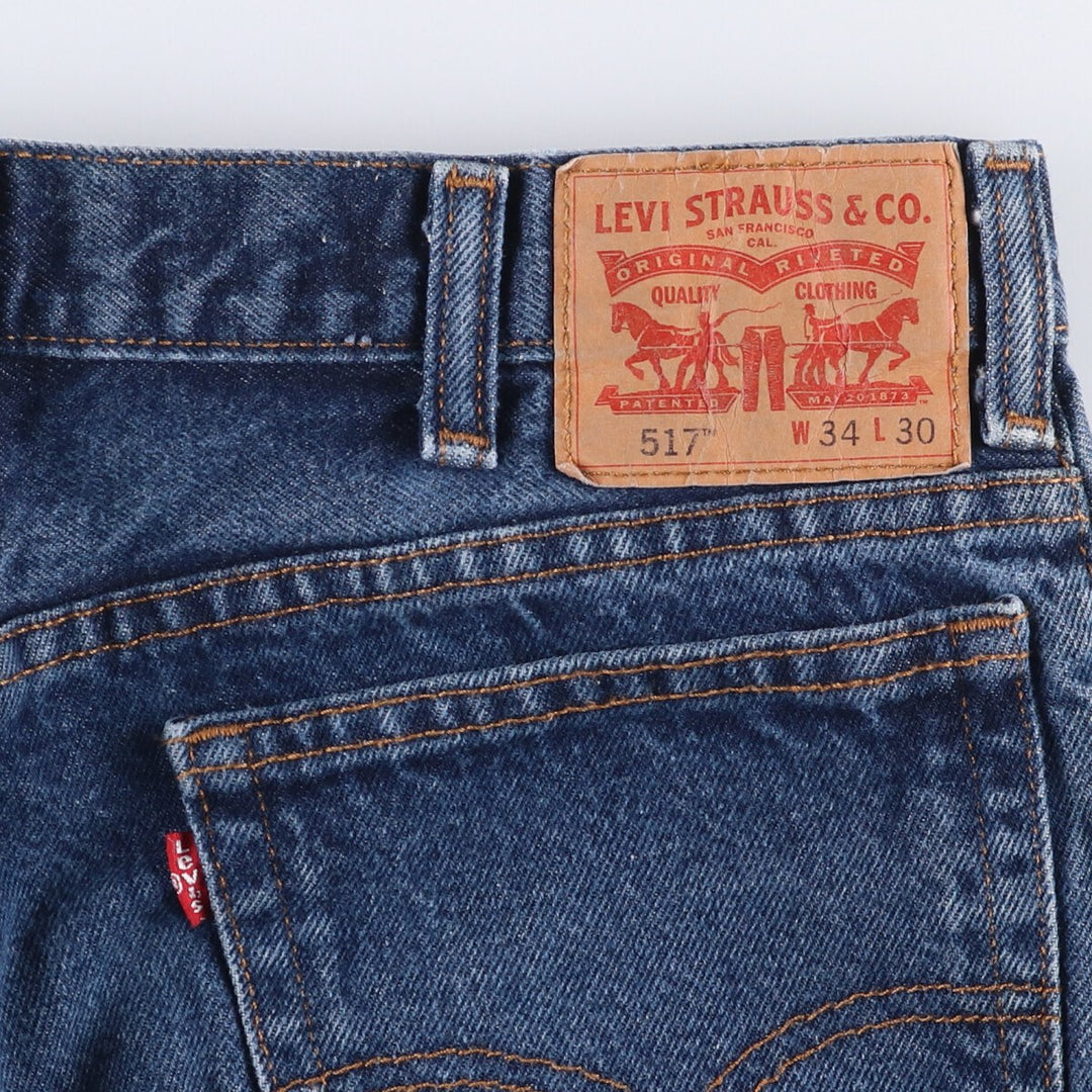 Levi's 517 Bootcut Denim Pants for Men, Size W34 cotton blue type Vintage Second Hand