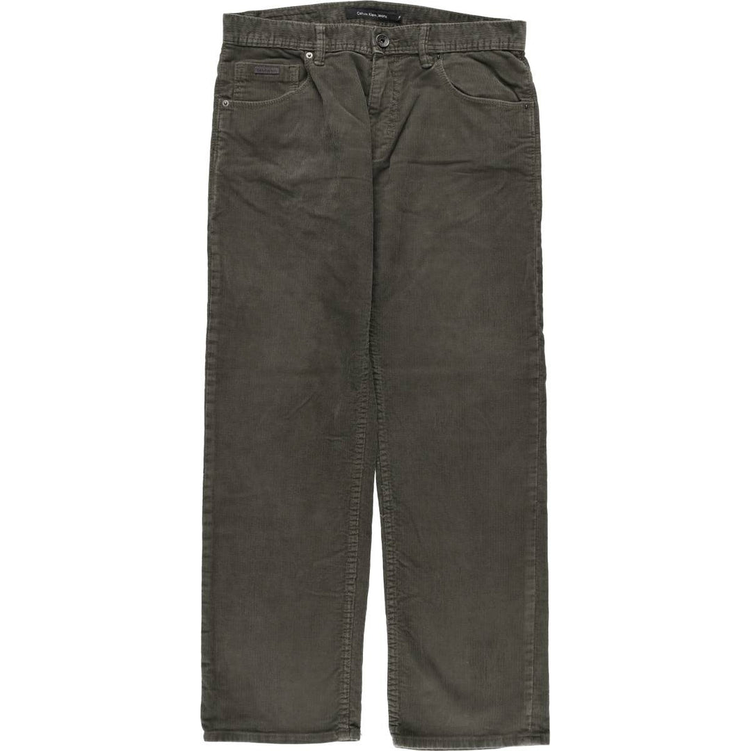 Calvin Klein Jeans corduroy pants for men, size W33 cotton Khaki type sage green Vintage Second Hand