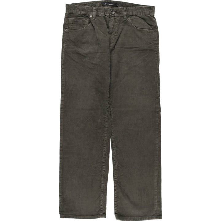 Calvin Klein Jeans corduroy pants for men, size W33 cotton Khaki type sage green Vintage Second Hand