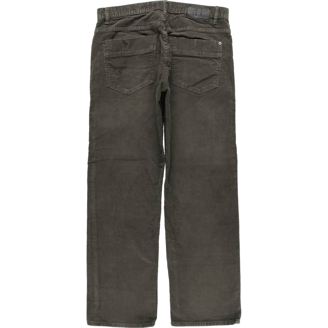 Calvin Klein Jeans corduroy pants for men, size W33 cotton Khaki type sage green Vintage Second Hand