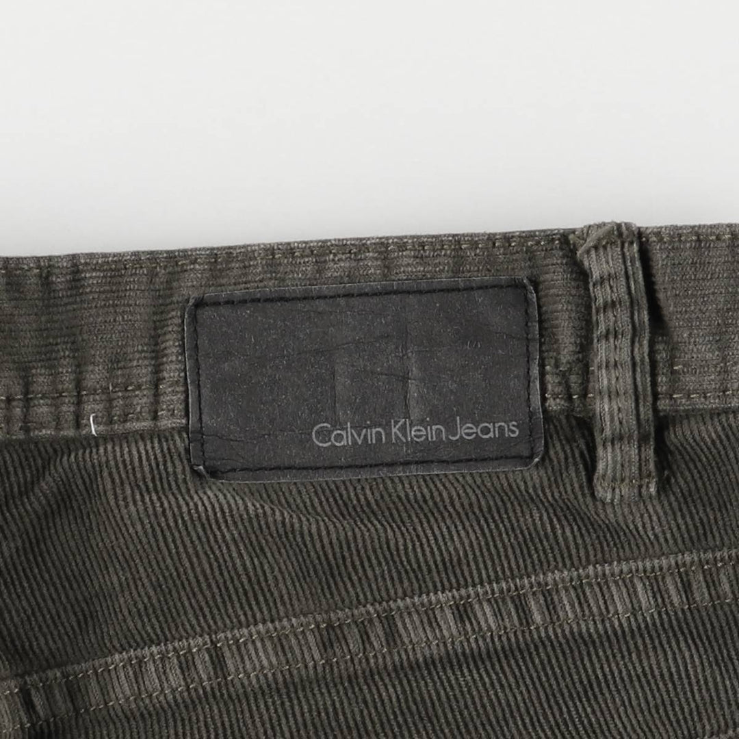 Calvin Klein Jeans corduroy pants for men, size W33 cotton Khaki type sage green Vintage Second Hand