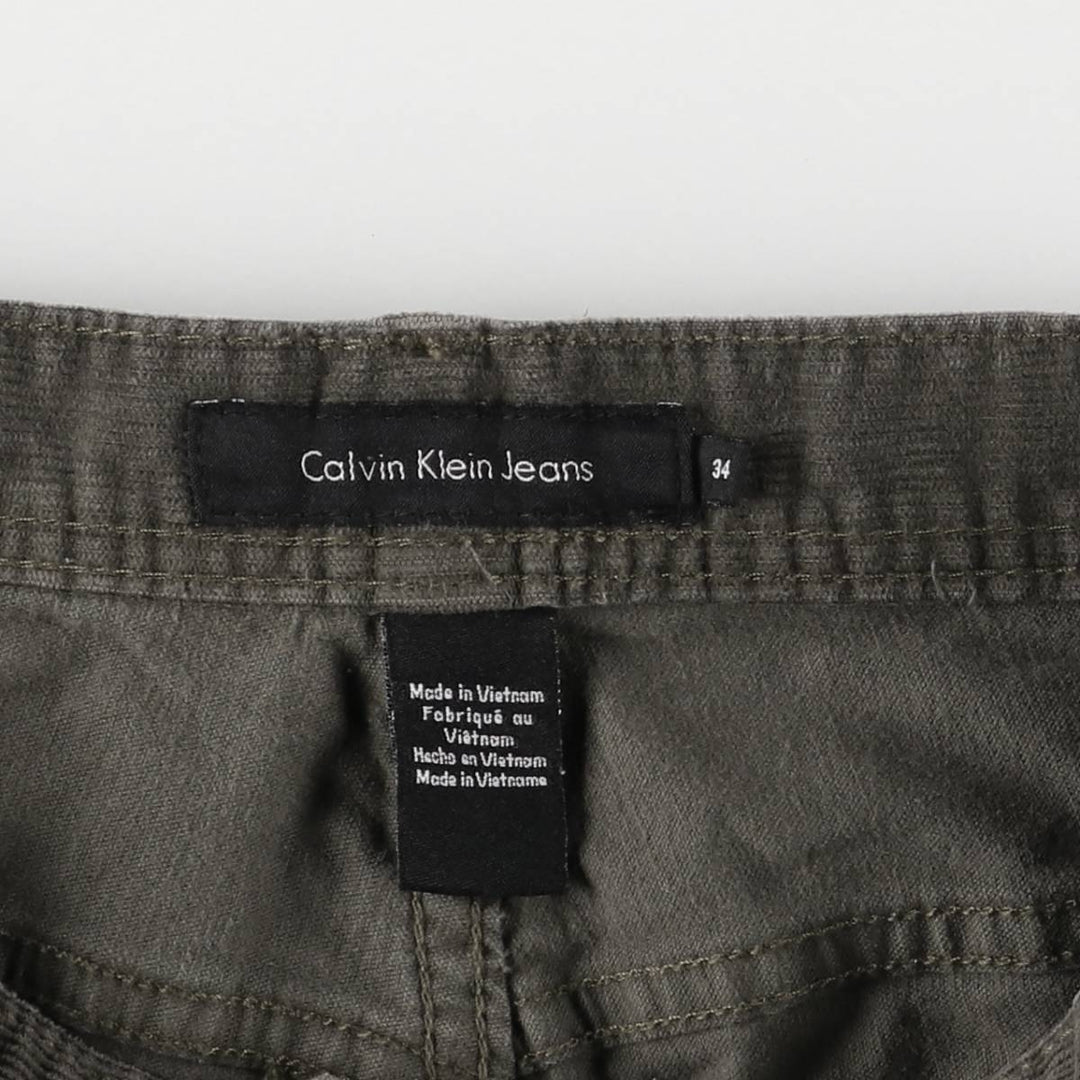 Calvin Klein Jeans corduroy pants for men, size W33 cotton Khaki type sage green Vintage Second Hand