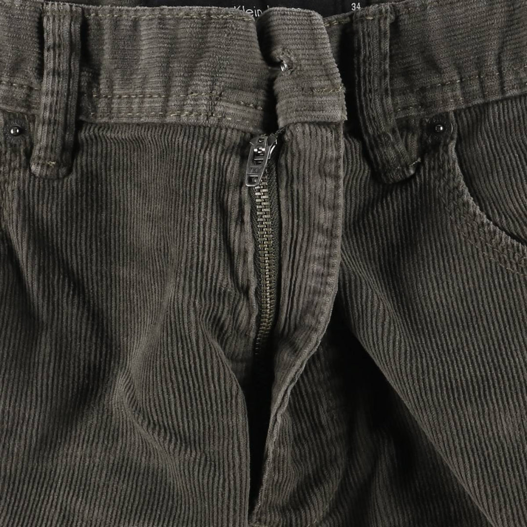 Calvin Klein Jeans corduroy pants for men, size W33 cotton Khaki type sage green Vintage Second Hand