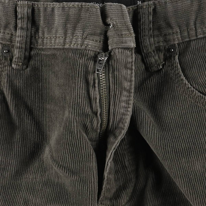 Calvin Klein Jeans corduroy pants for men, size W33 cotton Khaki type sage green Vintage Second Hand