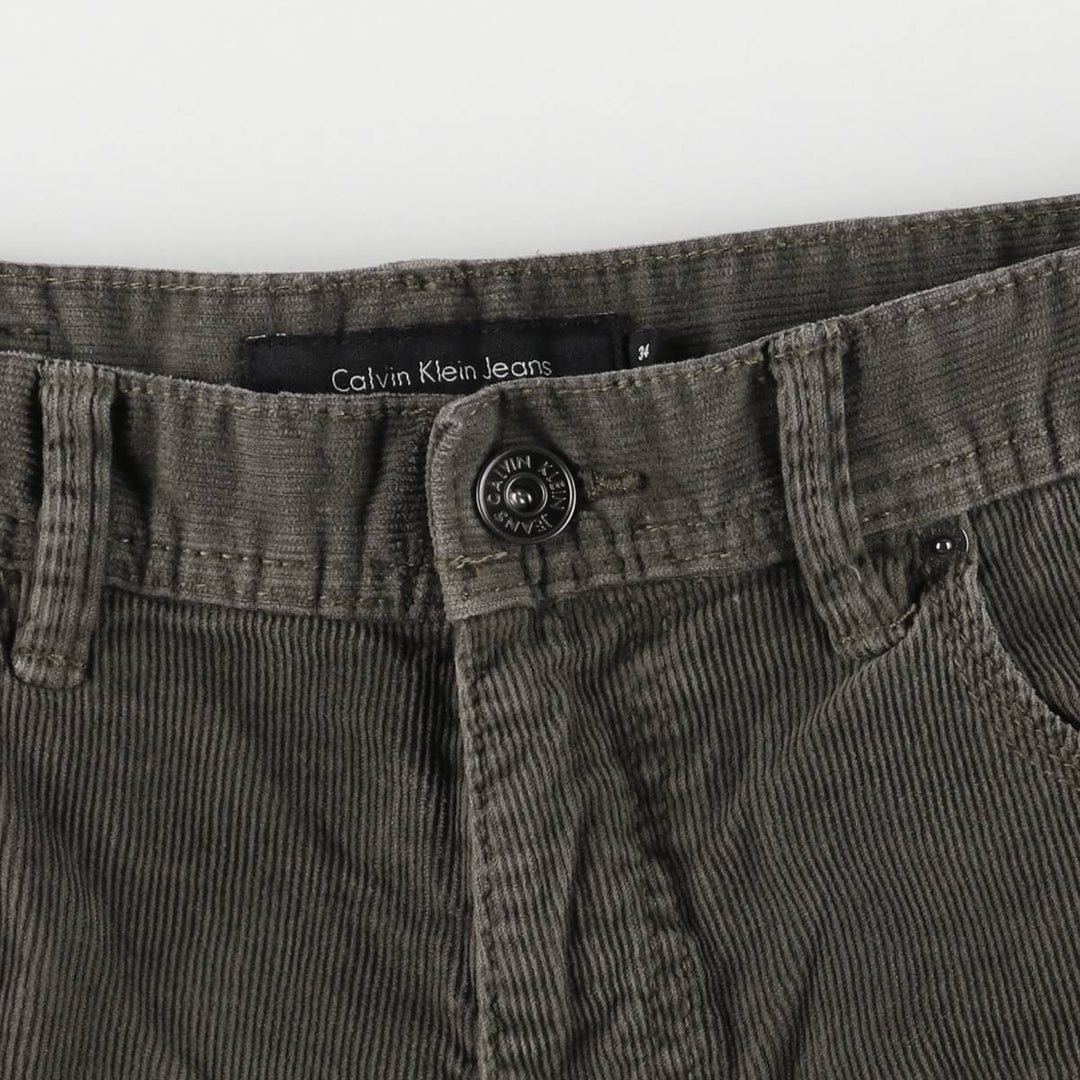 Calvin Klein Jeans corduroy pants for men, size W33 cotton Khaki type sage green Vintage Second Hand
