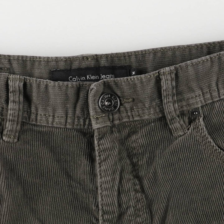 Calvin Klein Jeans corduroy pants for men, size W33 cotton Khaki type sage green Vintage Second Hand