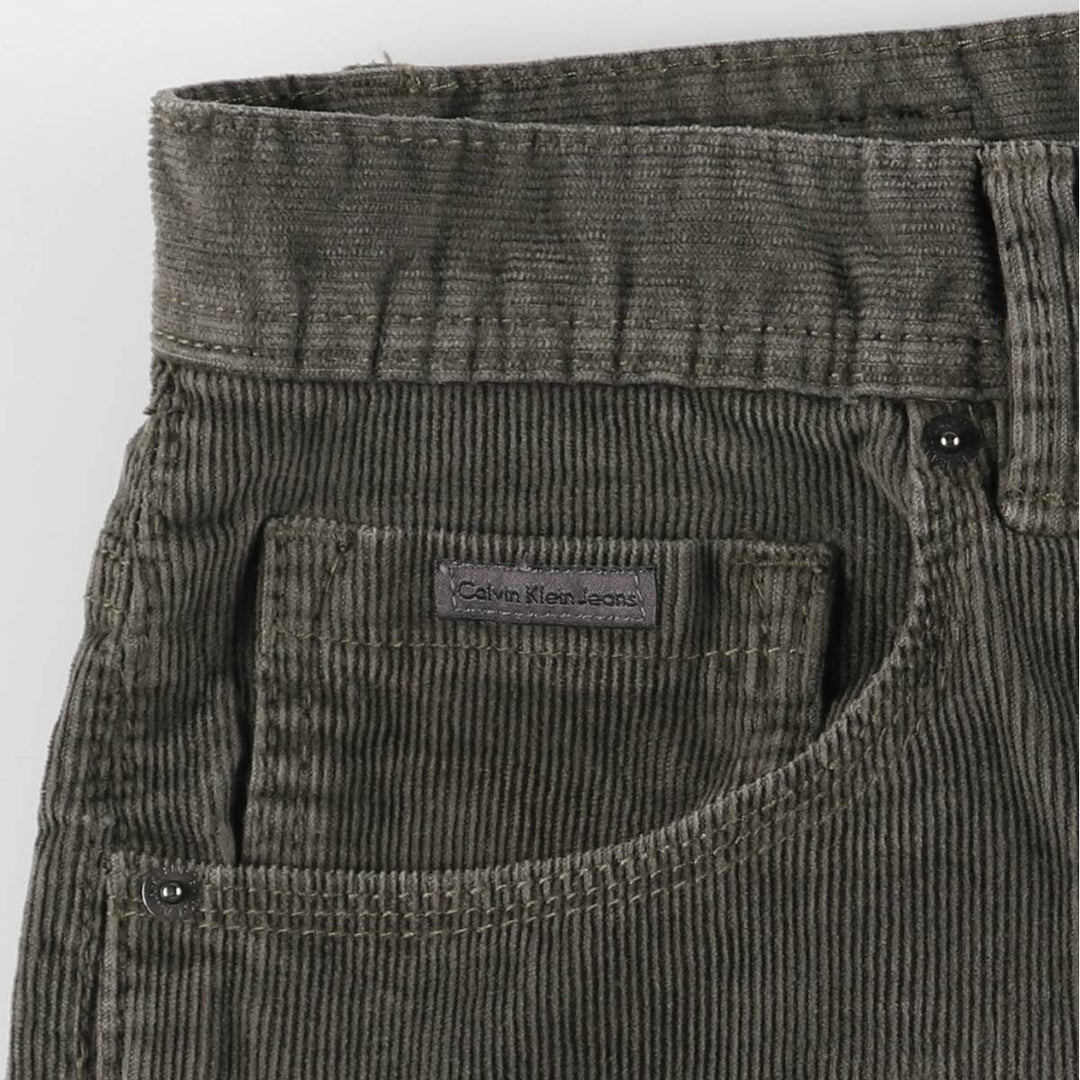 Calvin Klein Jeans corduroy pants for men, size W33 cotton Khaki type sage green Vintage Second Hand