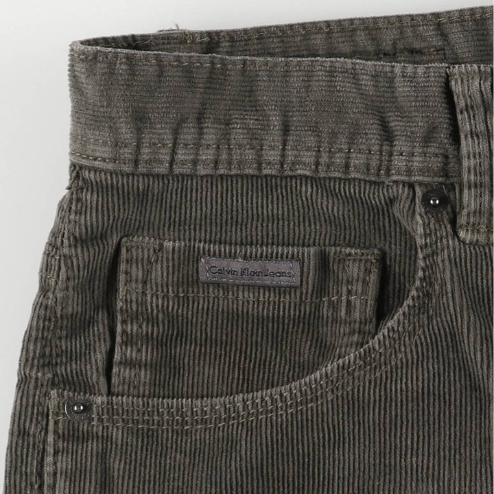 Calvin Klein Jeans corduroy pants for men, size W33 cotton Khaki type sage green Vintage Second Hand