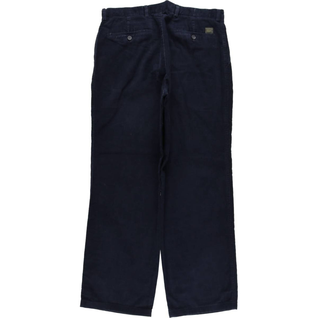 Lacoste One-Tuck Corduroy Pants, Men's, Size W33 cotton navy blue type Vintage Second Hand