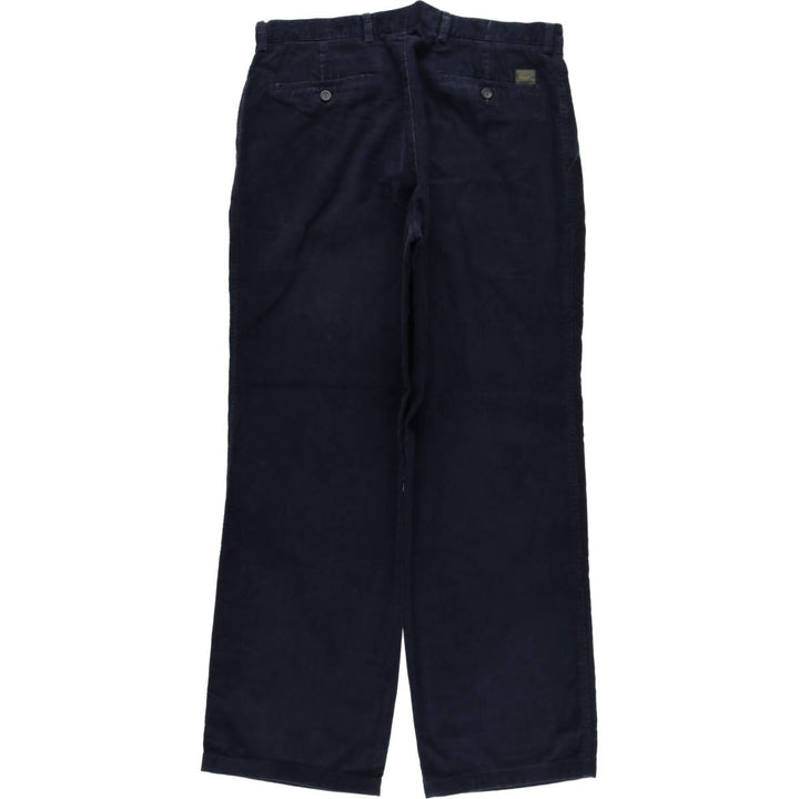 Lacoste One-Tuck Corduroy Pants, Men's, Size W33 cotton navy blue type Vintage Second Hand