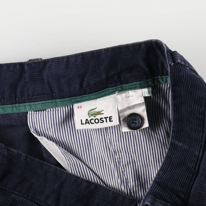 Lacoste One-Tuck Corduroy Pants, Men's, Size W33 cotton navy blue type Vintage Second Hand