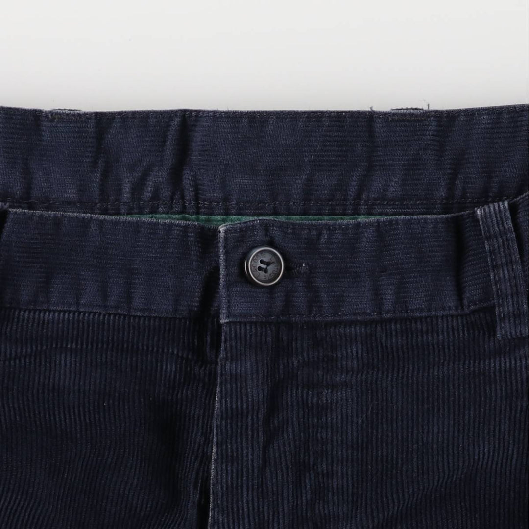 Lacoste One-Tuck Corduroy Pants, Men's, Size W33 cotton navy blue type Vintage Second Hand